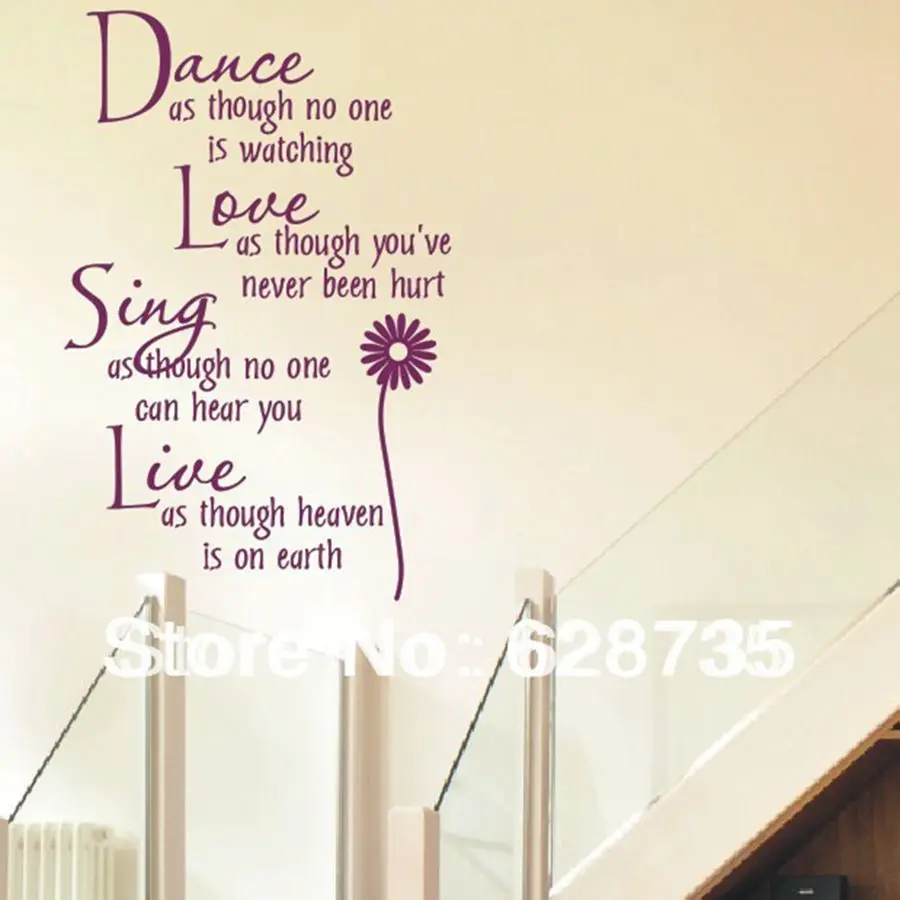 Знаменитые виниловые цитаты настенный стикер с надписью Art Words Танец как будто