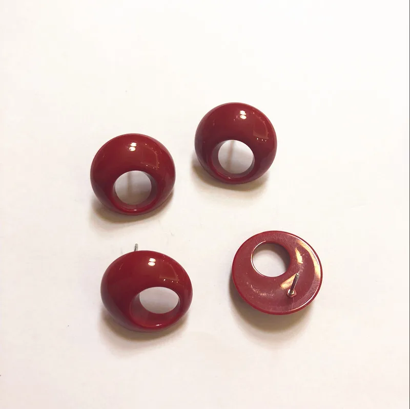 red Новое поступление! 20 мм 100 шт./лот акриловые круглые серьги-гвоздики/серьги аксессуары/детали для серег для ювелирных изделий DIY - Цвет: red