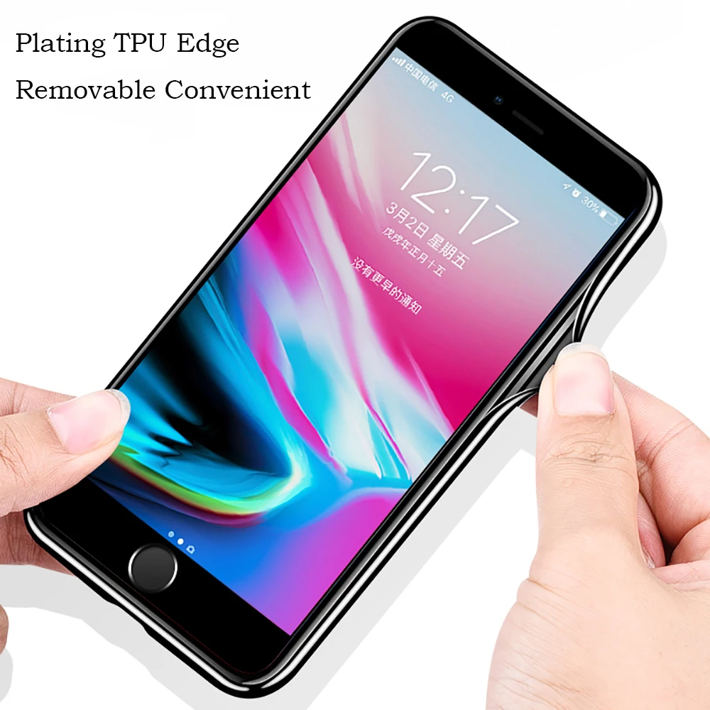 Tempered Glass Phone Case for iPhone 6 6s 7 8 Plus X Plating Blue Light Luxury For Protecive Cover |