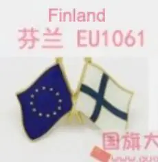 Finland Двойные флаги дружбы Национальный флаг металлический лацкан булавка ЕС Европейский союз - Цвет: Finland