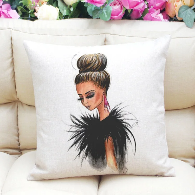 3D цифровая печать индивидуальные хлопковые льняные подушки из ворсистой ткани