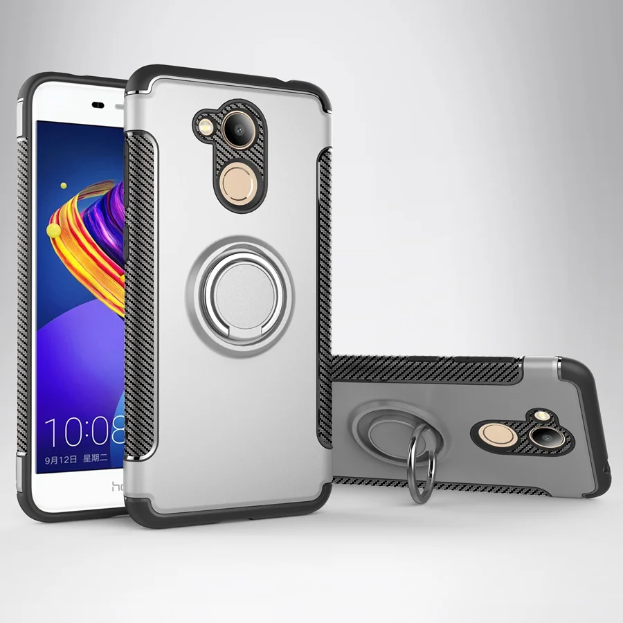 Silver UTOPER для huawei Honor 6C Pro Чехол для huawei Honor Play противоударный задний Чехол для Honor V9 Play V10 6C Pro Чехол с кольцом Броня - Цвет: Silver
