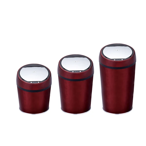 Geekinstyle 6L-12L мусорная корзина из нержавеющей стали Бесконтактный автоматический мусорный ящик аксессуар кухонный датчик мусорная корзина офисная корзина для мусора - Цвет: Red2
