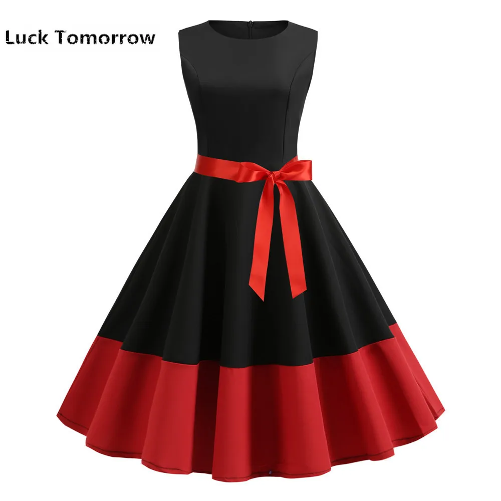 Ретро женское летнее Повседневное платье рокабилли 50s 60 s винтажное Vestidos