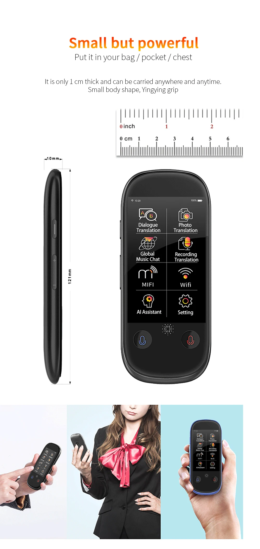 Boeleo W1 Pro AI Voice Photo Translator 3," lcd/ips 4G wifi 8 Гб памяти 1780 мАч 76 языков офлайн путешествия бизнес перевод