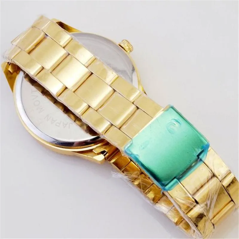 Роскошные Для женщин часы Diamond Dial моды 18 К Позолоченные Soild StainlessWrist часы Прямая ;