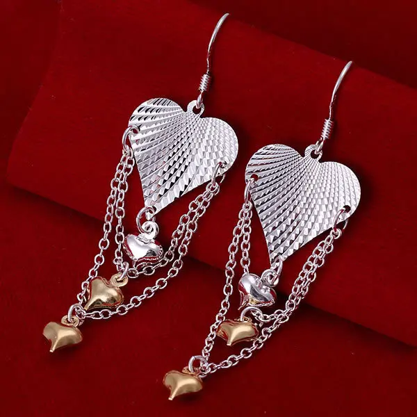 E225silver earrings silver plated fashion jewelry beautiful high quality Heart | Украшения и аксессуары