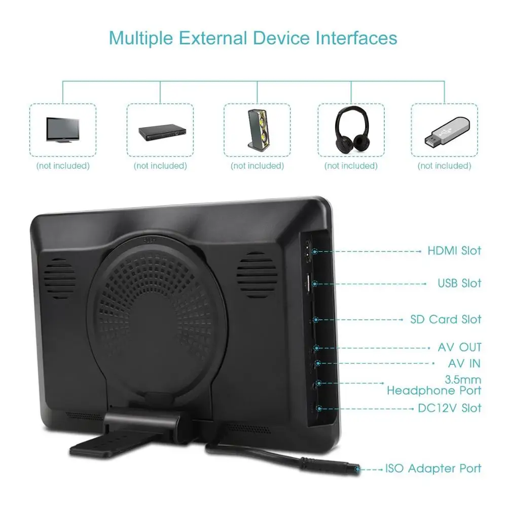 NAVISKAUTO 10 1 дюймов подголовник автомобиля dvd плеер HD 1080 P TFT ЖК экран монитор с HDMI