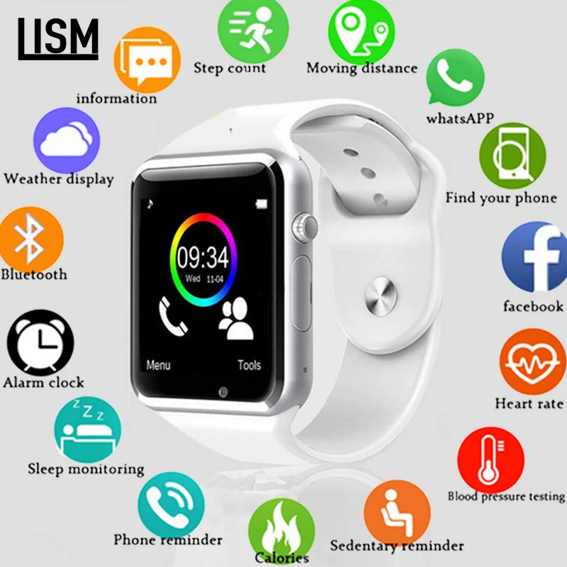 Заводские Смарт часы A1 с камерой шагомер sim карта звонок умные для Xiaomi huawei htc Android