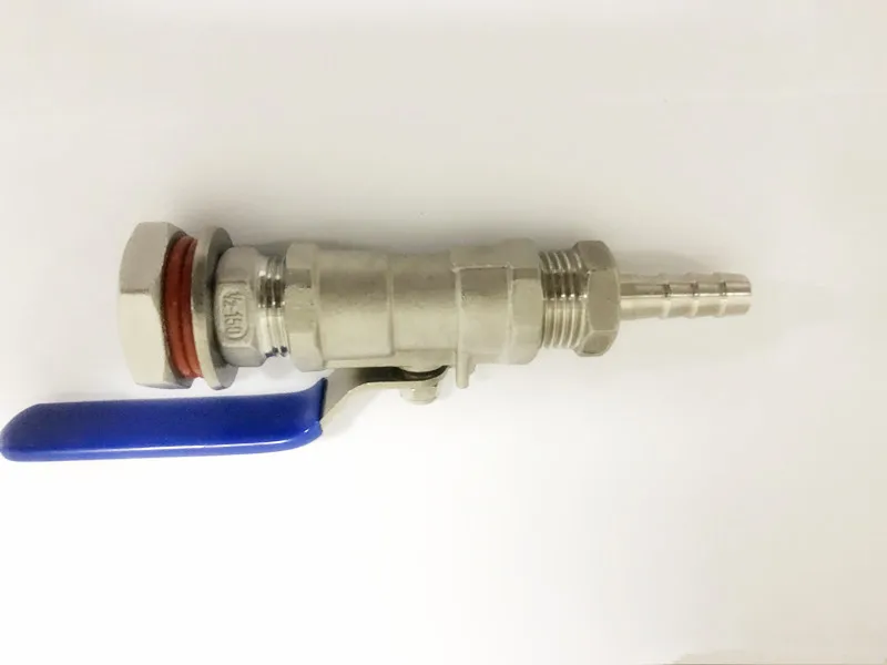 1/4 &quotпивной горшок фитинги для чайника с 1/4&quot 1-шт шаровым клапаном и шлангом OD10