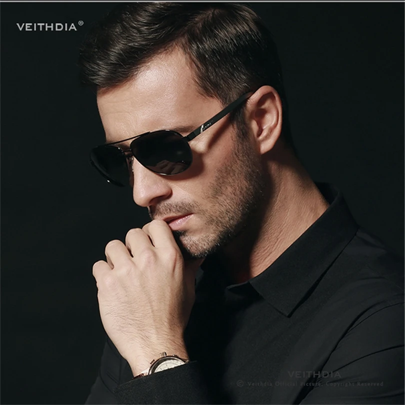 Мужские поляризованные солнцезащитные очки VEITHDIA из алюминиево магниевого