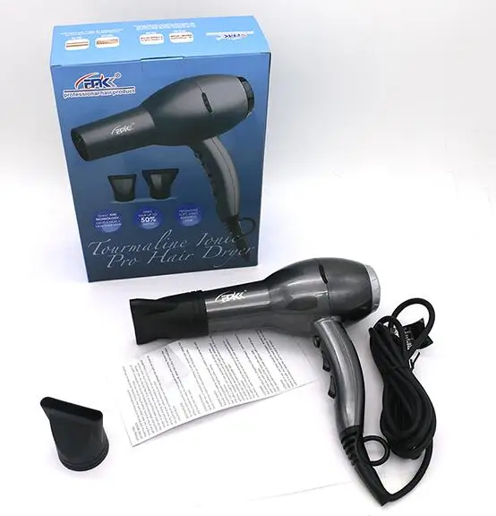Black with EU plug FMK Фены для волос профессиональный фен для волос отрицательный ионный фен электрический фен для волос 2200 Вт фен для укладки волос - Цвет: Black with EU plug