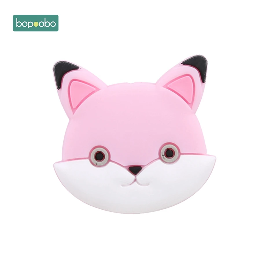 Pink Cat Bopoobo 3 шт. мини силиконовые бусины в виде животных, детский прорезыватель, Силиконовый грызунок «кролик», шарик, миниатюрный стержень для детей, силиконовый прорезыватель, ожерелье - Цвет: Pink Cat