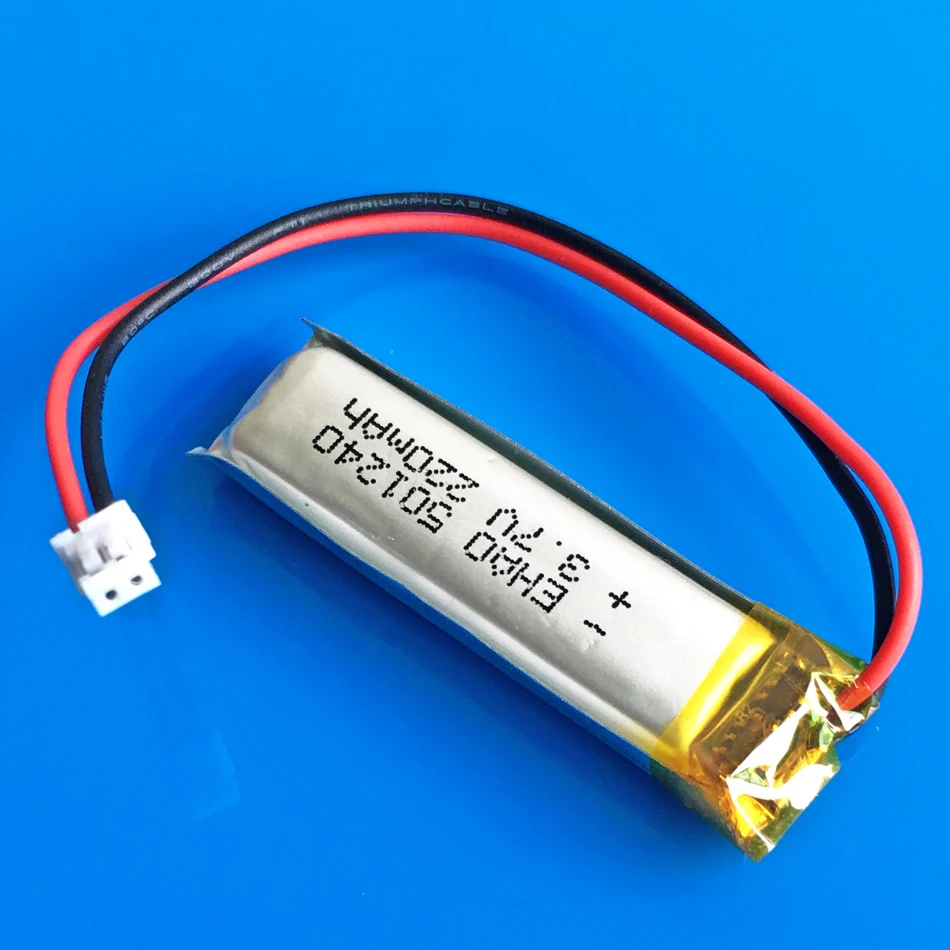 3 7 V литий полимерная ионная аккумуляторная батарея 220mah 501240 JST 1 5 мм по