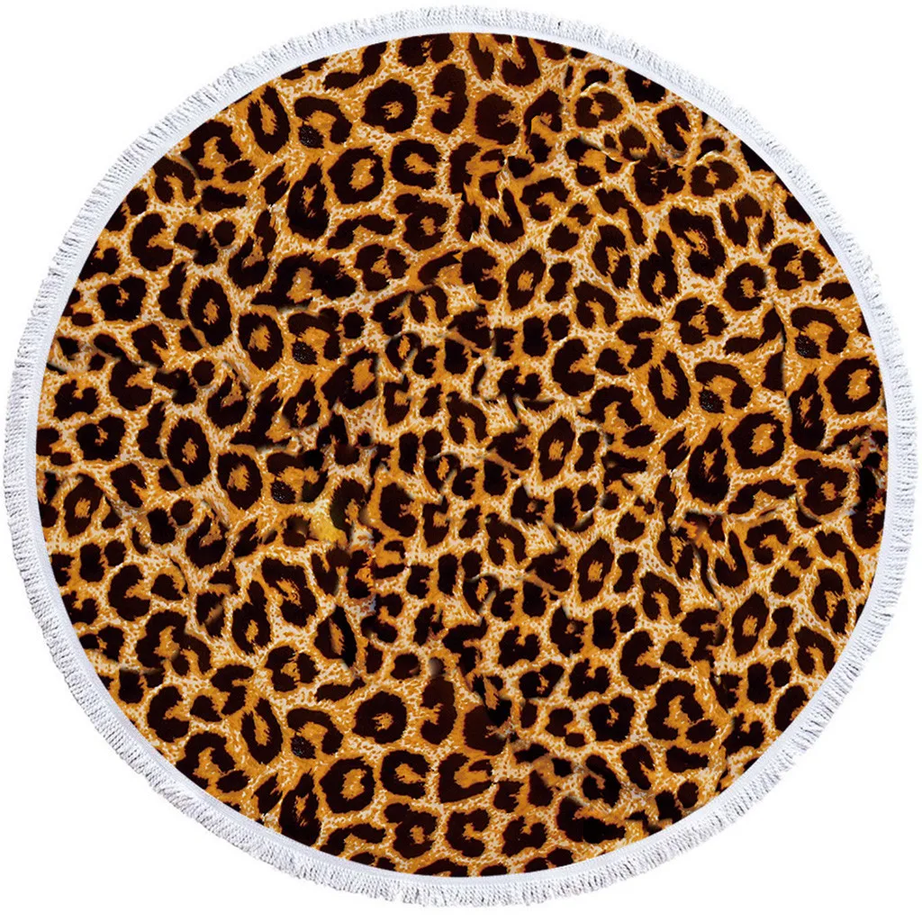 2019 hot new products 1 PC Round Beach Pool Home Shower Towel Blanket Table Cloth Yoga Mat Leopard decoration Accessories | Дом и сад