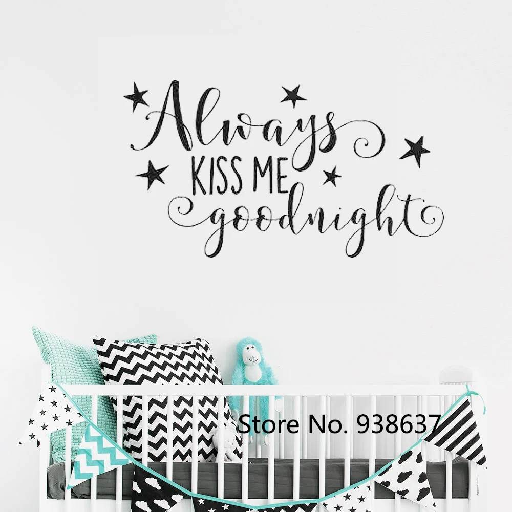 

Наклейки на стену с надписью «Always Kiss Me Goodnight»