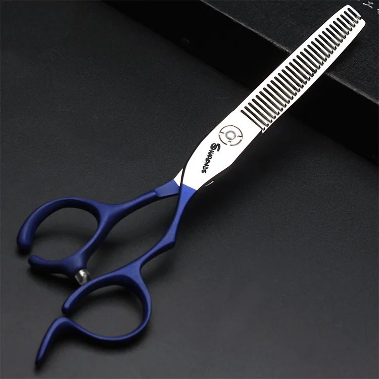 Blue thinning 6 дюймов Pet Профессиональные ножницы для грумера новые Arrvel высокое качество режущие ножницы филировочные ножницы гравировка логотипа - Цвет: Blue thinning