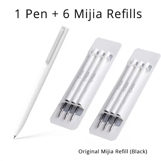 Sliver Add 6 Refills Xiaomi Mijia Sign, 9,5 мм, долговечный, для подписи, Япония, чернила, Premec, гладкий, PREMEC, Швейцария, черный, заправка, MiKuni - Цвет: Sliver Add 6 Refills