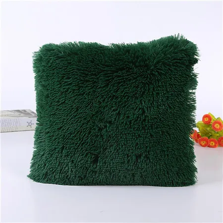 Army Green 12 цветов, длинный плюшевый домашний чехол для подушки, мягкий материал, ворсовый дизайн, чехол для подушки pillowslip, квадратный, для зимнего теплого питания - Цвет: Army Green