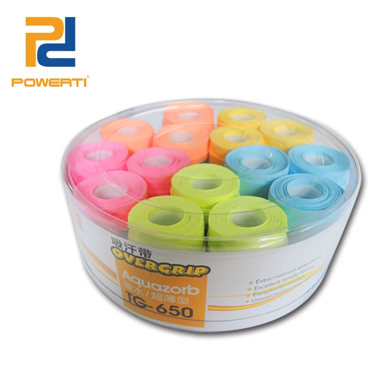 

POWERTI 30 шт./лот 0,5 мм Сухой Теннисный напульсник ракетка овергрип пот впитывает сухое ощущение сцепление ракетка для сквоша TG-650