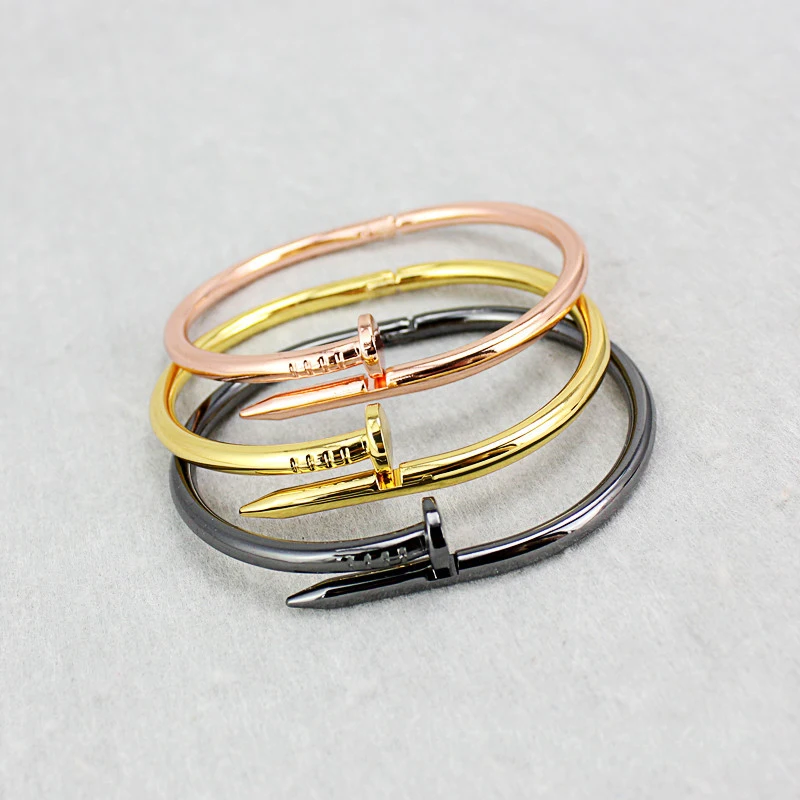 Винт Ногтей Мужчин Из Нержавеющей Стали Браслеты и Розового Золота Для Женщин