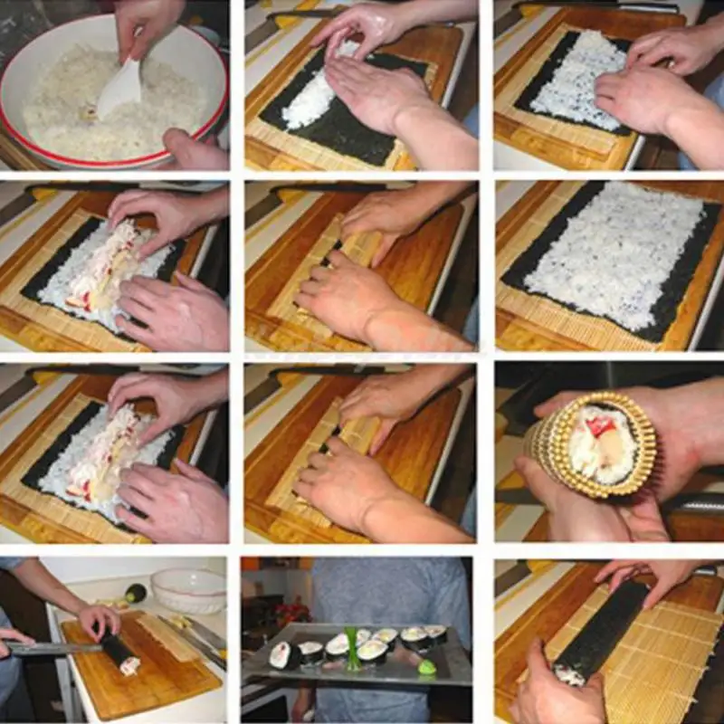 Бамбуковый набор для суши Makisu Японский китайский роликовый ролик 240x240 мм