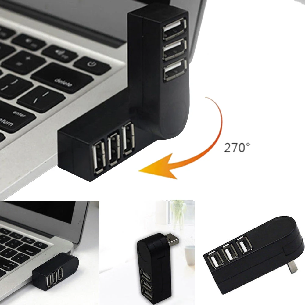 Вращающийся мини-разветвитель с 3 портами USB 0 адаптер-концентратор для ПК