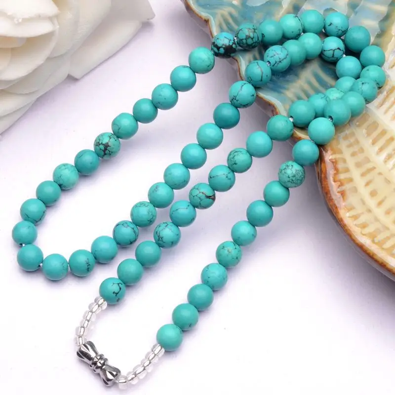 Ожерелье с подвеской в виде двойной башни синими кристаллами 6 мм|vintage amulets|natural