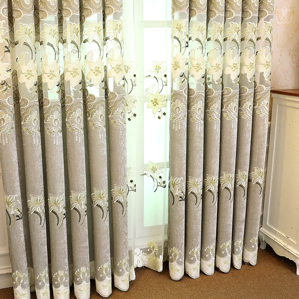 Высококачественные фланелевые шторы для гостиной полые вышитые занавески