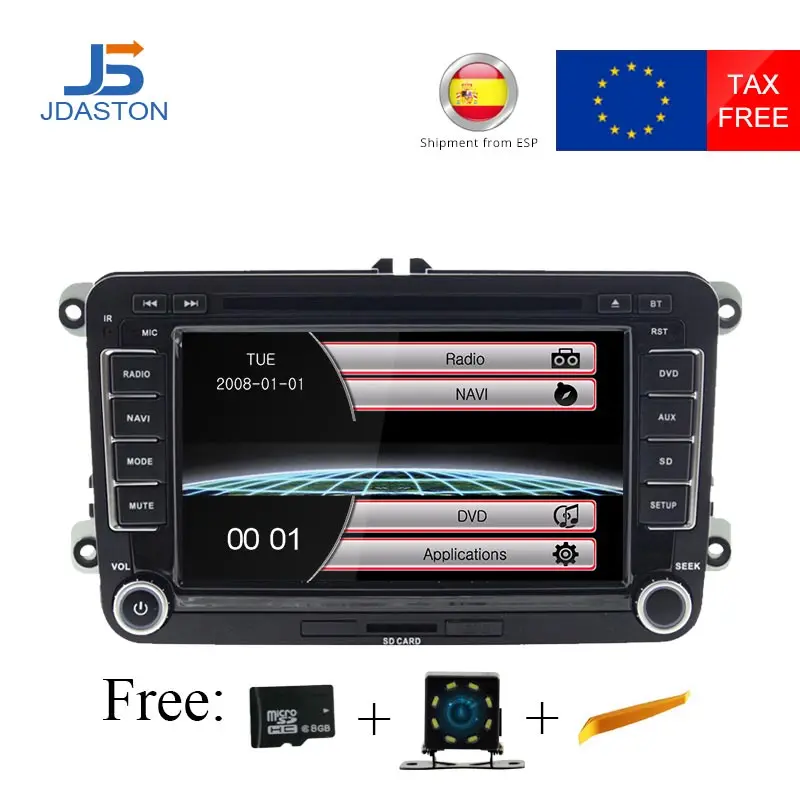 Автомобильный мультимедийный плеер JDASTON Авторадио 2 Din DVD аудио для VW Golf 6/5 Passat b7/cc/b6