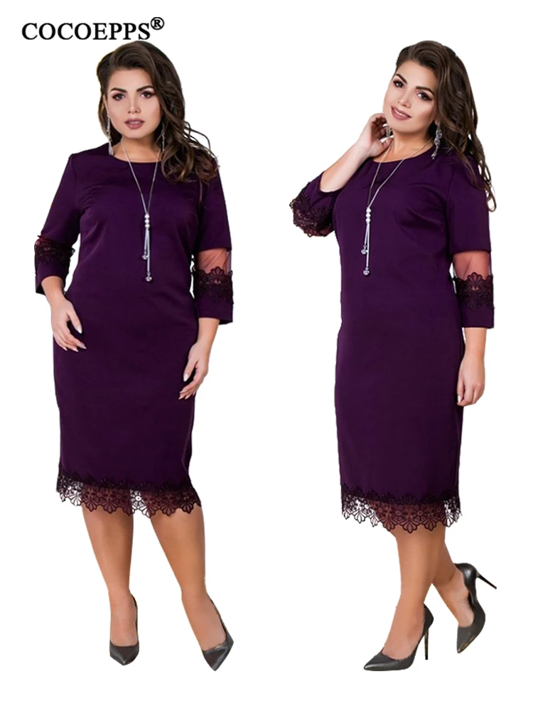 COCOEPPS, женское платье, летнее, размера плюс, кружево, 5XL, 6XL,, повседневное, большой размер, сетка, офисное, Дамское, элегантное, вечерние, лоскутное, платье