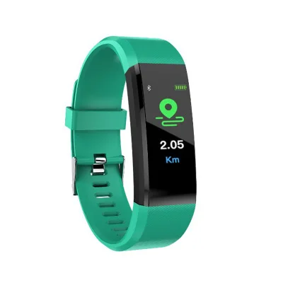 ID115Plus Smart Bracelet Sport Bluetooth Wristband Heart Rate Monitor Watch Activity Fitness Tracker Smart Band - Цвет: Зеленый