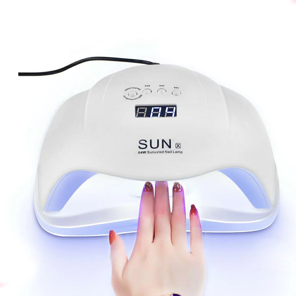 SUNX 54/72/40/36 Вт Светодиодная УФ-лампа для ногтей для маникюра ногтей Сушилка для ногтей гели две стороны лампа инфракрасного зондирования 10/30/60s ЖК-дисплей