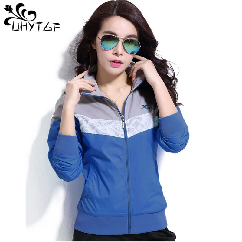 

Базовая Женская куртка UHYTGF, ветрозащитная куртка для мам, женское тонкое повседневное пальто с длинным рукавом, осенняя спортивная куртка, ветровка, топы 262