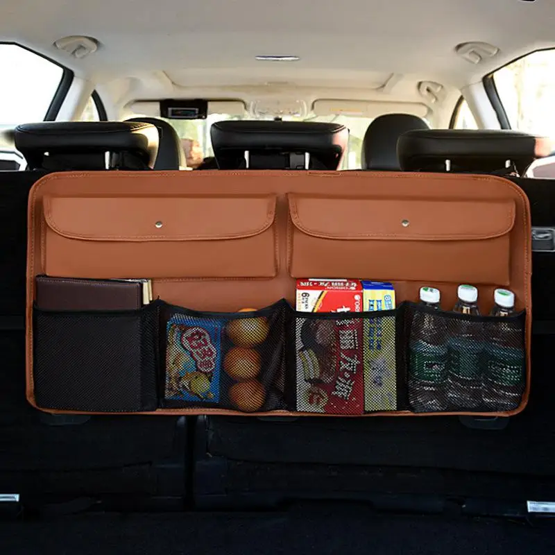 Коробка багажника для Toyota FJ Land Cruiser, Сетчатая Сумка для хранения багажника, автомобильная фиксированная сумка для хранения багажа - Название цвета: Коричневый