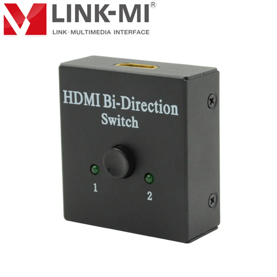 Link-MI LM-SW121 4K 3D 1x2 HDMI Splitter Switch HD Video 2x1 Switcher 2-Port Bi-Directional for HD TV On.