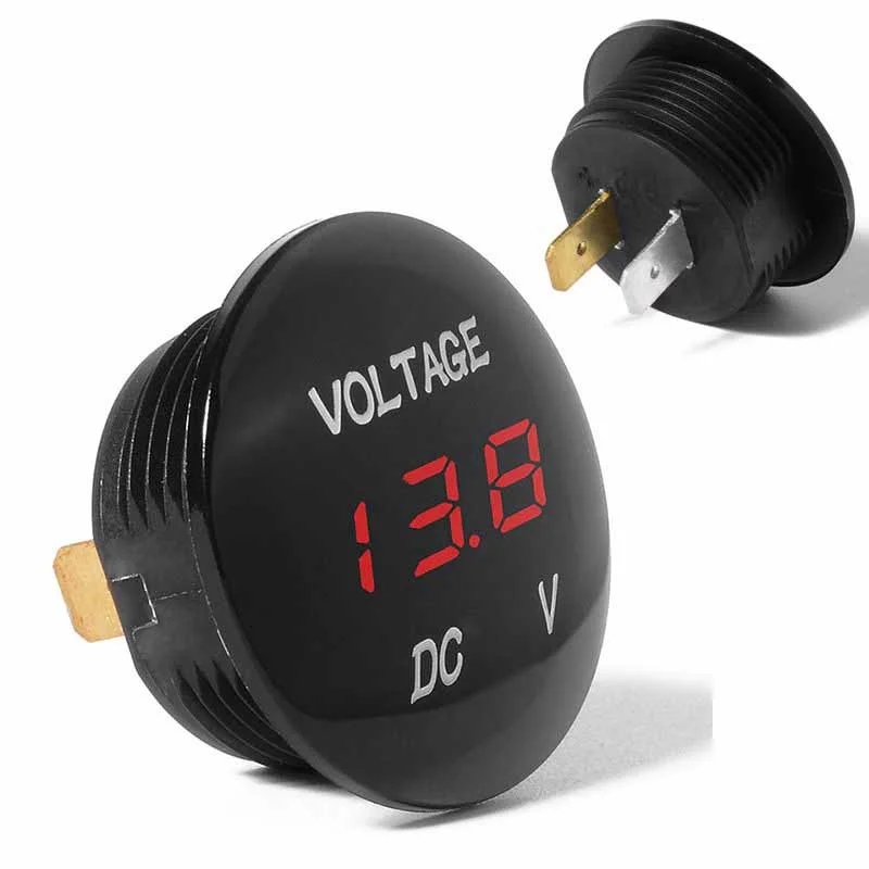 DC12V 24V автомобильный мотоцикл светодиодный цифровой дисплей Вольтметр синий