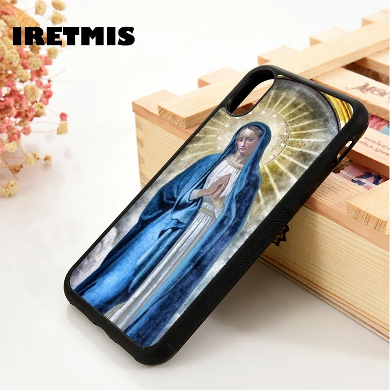 Iretmis 5 5S SE 6 6S Мягкий силиконовый чехол для телефона iPhone 7 8 plus X Xs 11 Pro Max XR Дева Мария