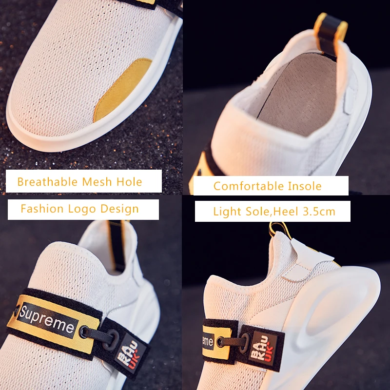 Dumoo/Женская обувь женские кроссовки летние дышащие повседневные белые туфли на