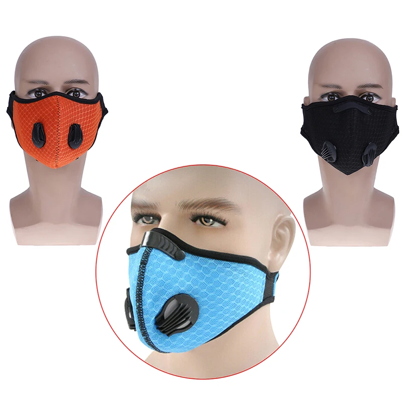 Хлопок PM2.5 анти-дымовая Маска дыхательный клапан Анти-пыль рот маска Активированный уголь фильтр респиратор рот Муфельная черная маска лицо