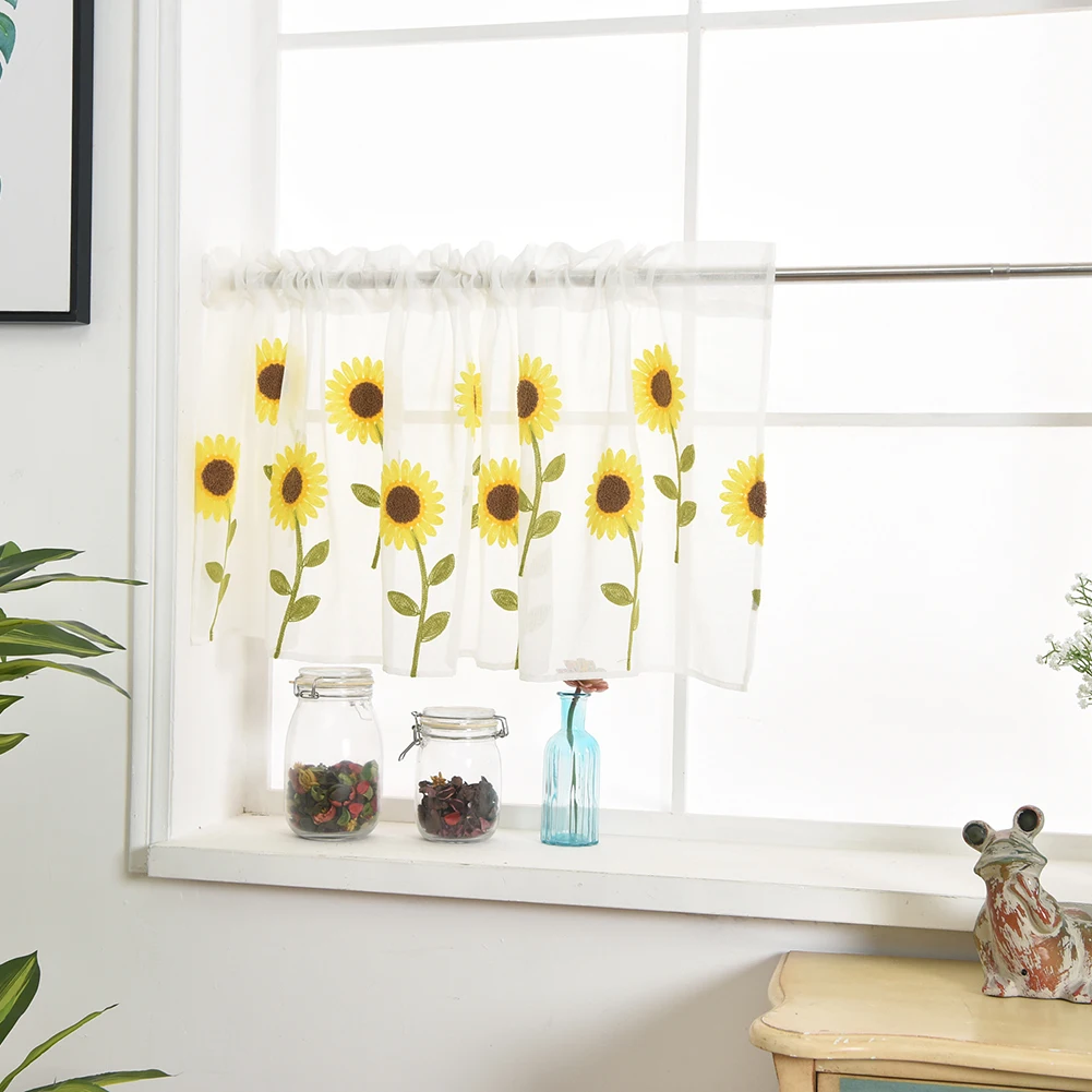 Занавеска полотенце со звездами занавеска с вышивкой и цветочным принтом для