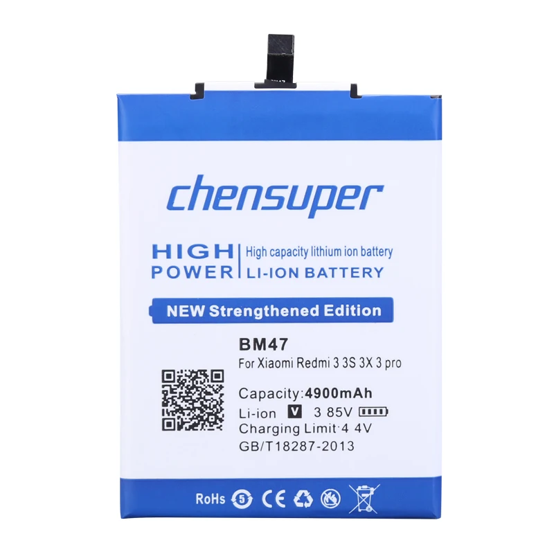 100% Оригинальный chensuper Новый BM47 аккумулятор 4900 мАч для Xiaomi Redmi 3X Hongmi 3 S в наличии с