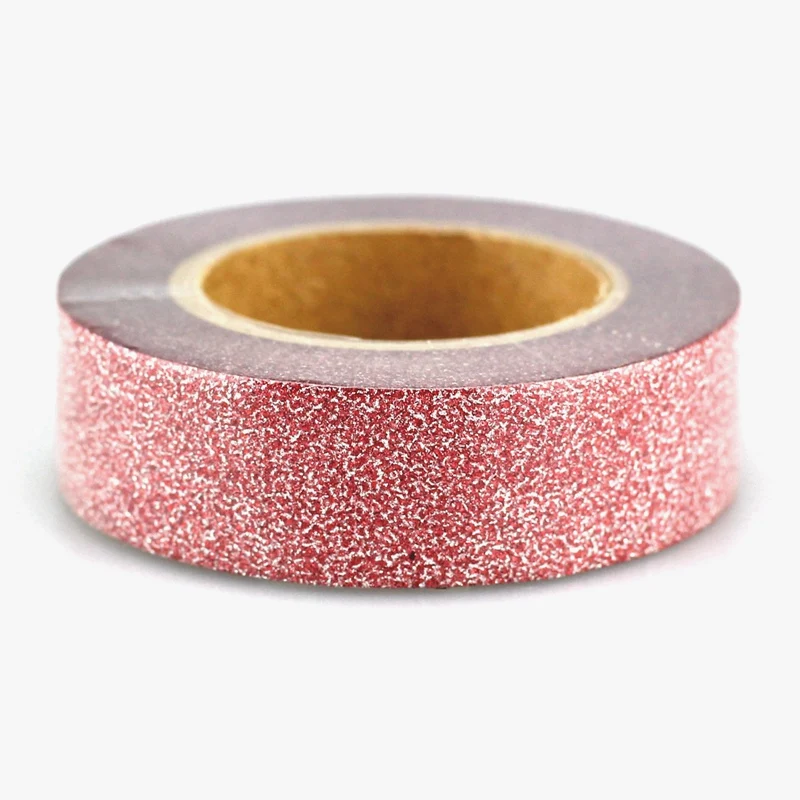 Red Glitter Tape 1 шт. 15 мм* 10 м Милая Красная Блестящая лента декоративная васи лента бумага DIY Скрапбукинг клейкие ленты для фото канцелярские принадлежности для альбома - Цвет: Red Glitter Tape