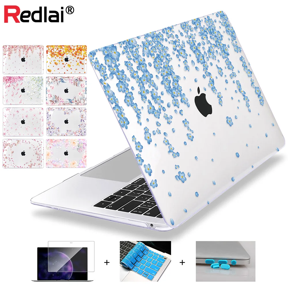 Flowers Laptop Case for Apple MacBook Pro Air Retina 11 12 13 15 Inch Touch bar Hard Cover Shell Sleeve with Free Gift