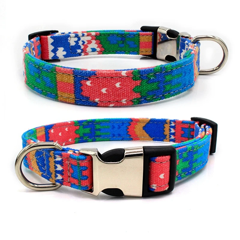 Dog Bohemian Collar Engraved Pet Name Anti-lost Dogs Neck Strap ID Tag Nylon Adjustable | Дом и сад