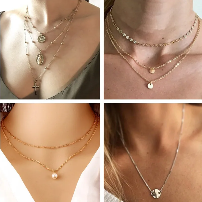 Tenande Новое поступление Луна Звезда Бесконечность Крест Сердце Кристалл цепь