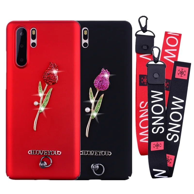 3D шнурок с изображением розы чехол для телефона Huawei p30 pro lite матовый полный Чехол