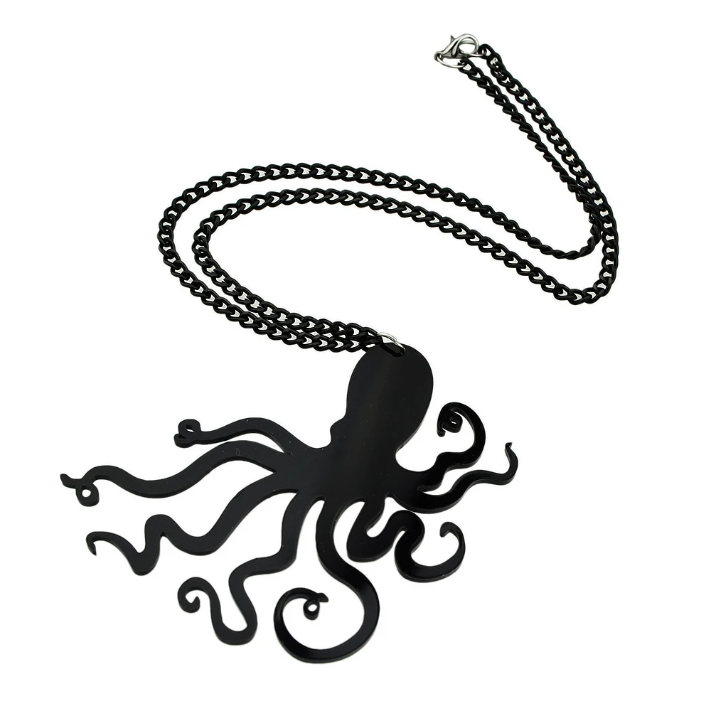 Стимпанк себе Цепочки и ожерелья Черный Сеть Акриловые осьминог шаблон