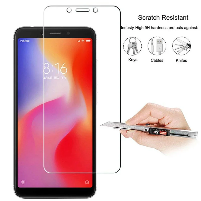 2 шт. закаленное стекло для Xiaomi mi A2 Lite 6 X Pro стекло 2.5D пленка для Red mi Note 6 Защитное стекло для Red mi 6a 6Pro чехол