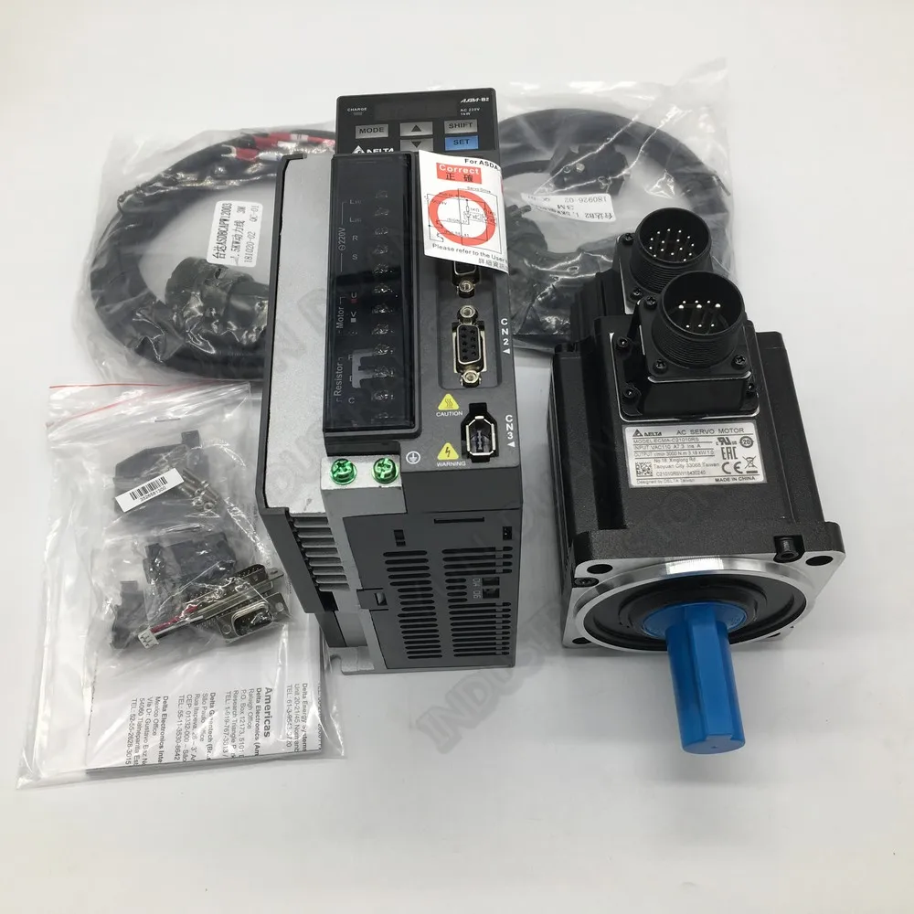 1 кВт B2 Delta AC servo 1000 Вт 3,18 нм 3000 об/мин 100 мм ASD-B2-1021-B ECMA-C21010RS комплект привода двигателя и 3 м кабель